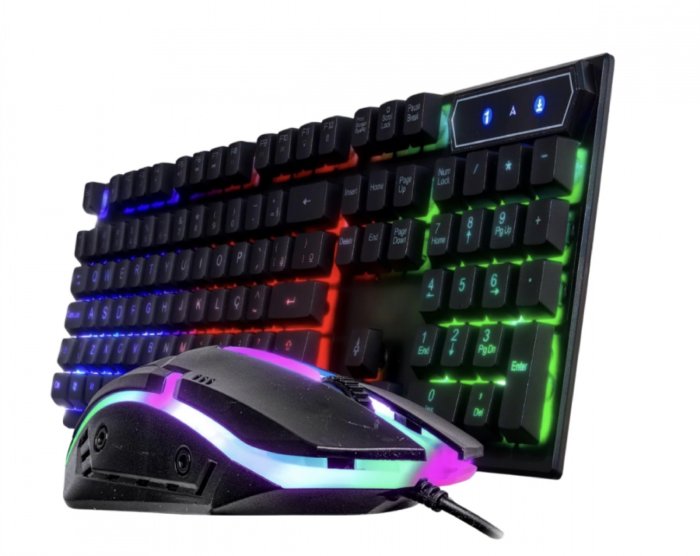 Teclado e mouse com fio
