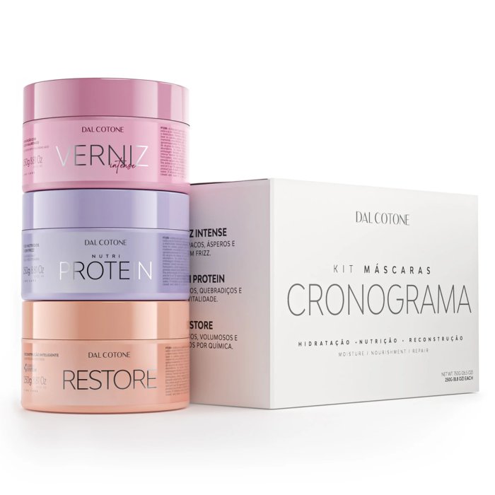 KIT Cronograma Capilar Dal Cotone - Máscaras Capilares 250g
