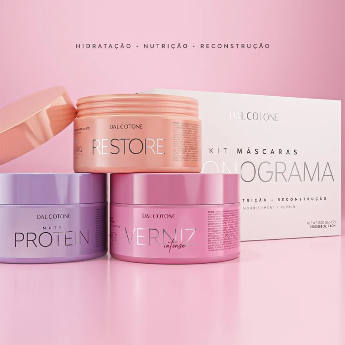 KIT Cronograma Capilar Dal Cotone - Máscaras Capilares 250g